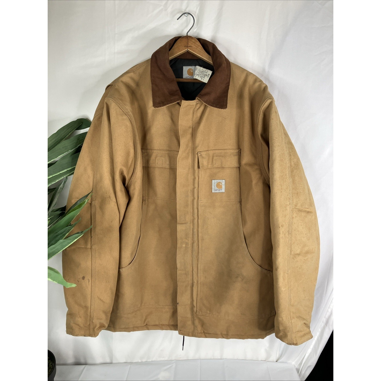 Vintage Carhartt Cq186 Canvas Jacket Mens Size 56 3xl Quilt Lined Coat Usa